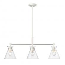  0511-LP WHT-CLR - Malta WHT Linear Pendant in Matte White with Clear Glass Shade